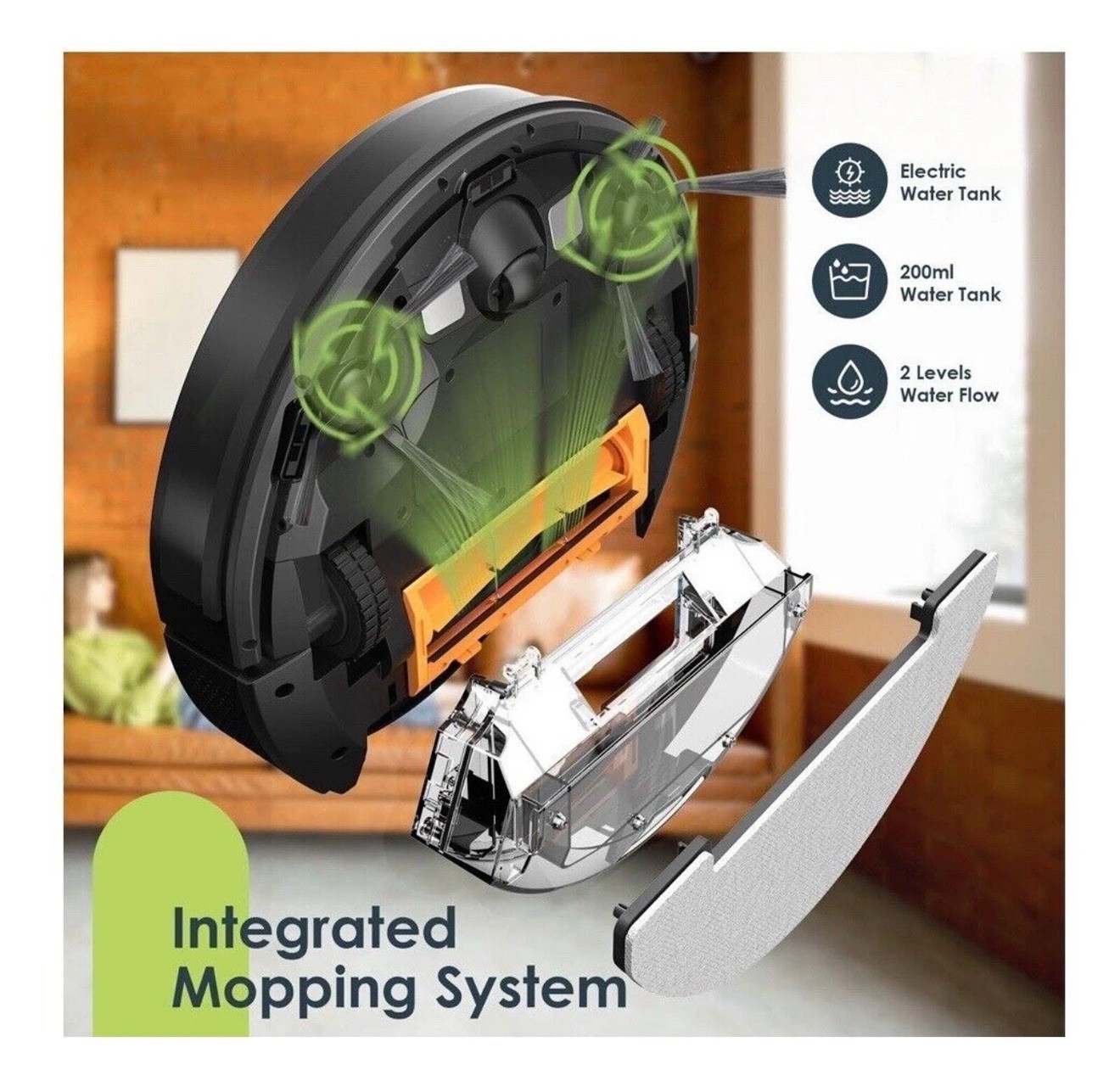 XIEBRO Smart HR101 3 in 1 Mopping Robotic Vacuum with Schedule, App/Bluetooth