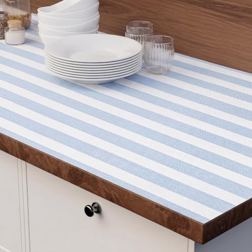Shelf and Drawer Liner for Kitchen Cabinets 11.81 3.5″W x 13.6″L Blue Stripes