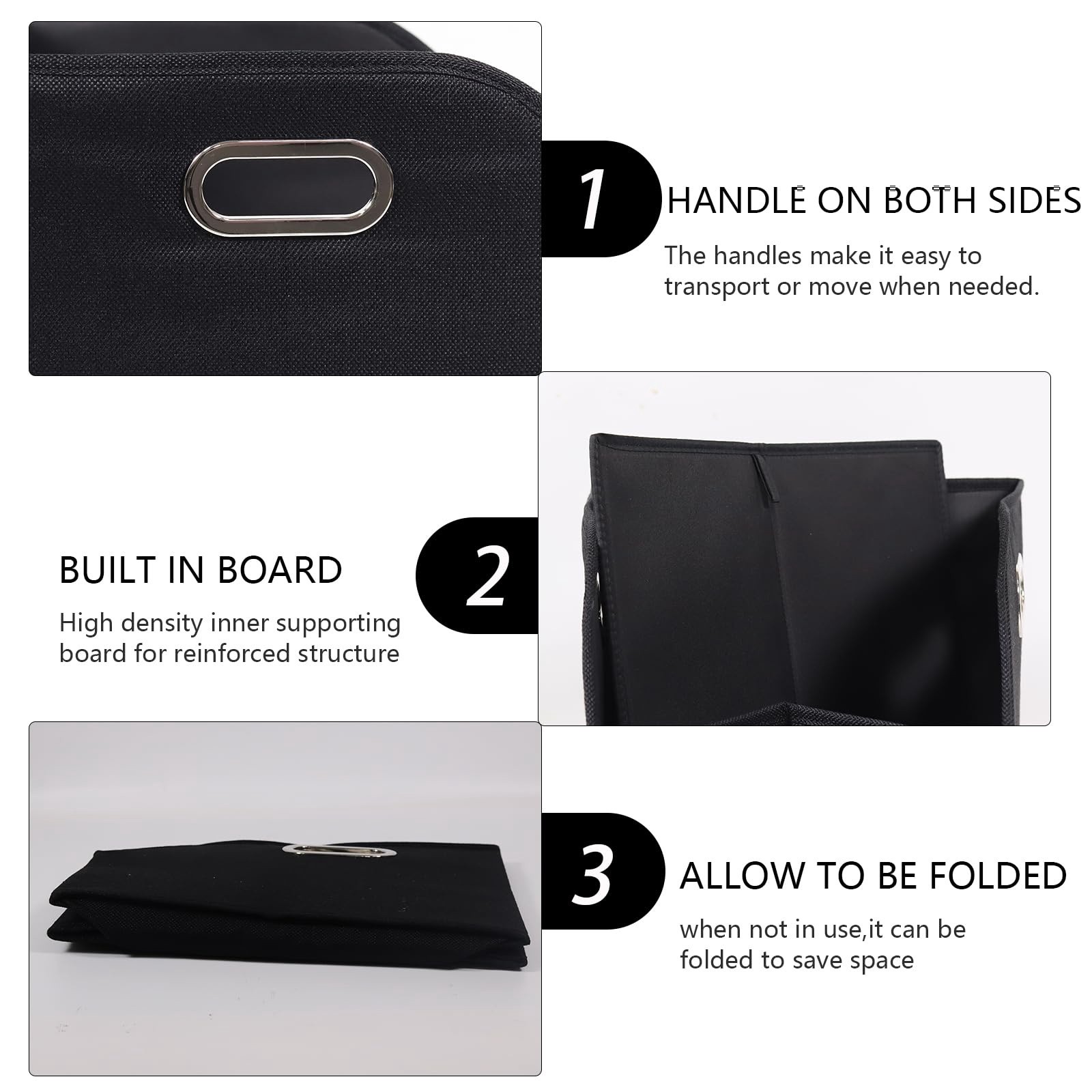 Geyecete Dog Toy Storage Bin Black Canvas Trapezoid Foldable