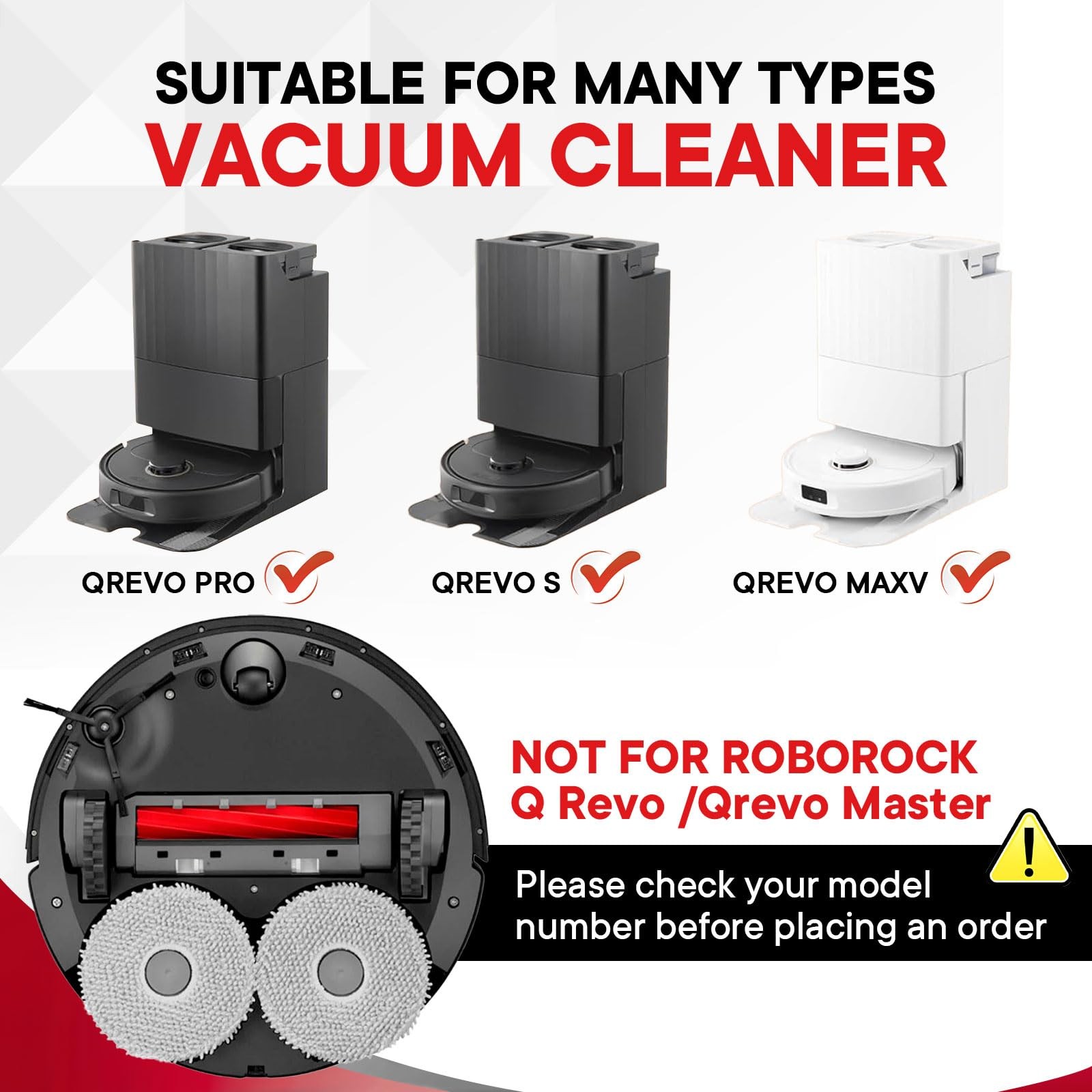 32 Pack Accessories Replacement Kit for Roborock Qrevo S/Qrevo Pro/Qrevo Plus/Qr