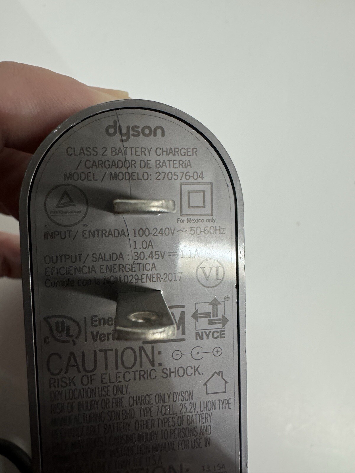 GENUINE DYSON 205720-02 BATTERY CHARGER AC POWER SUPPLY CABLE REPLACEMENT