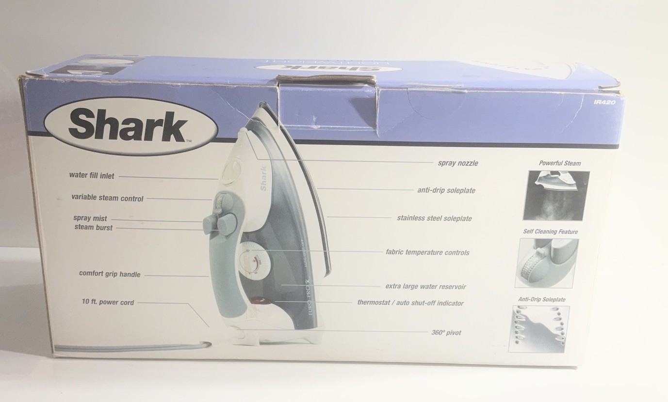 Shark IR420 Lightweight Gentle Glide 1300W Euro-Pro Steam Iron NEW *please read*