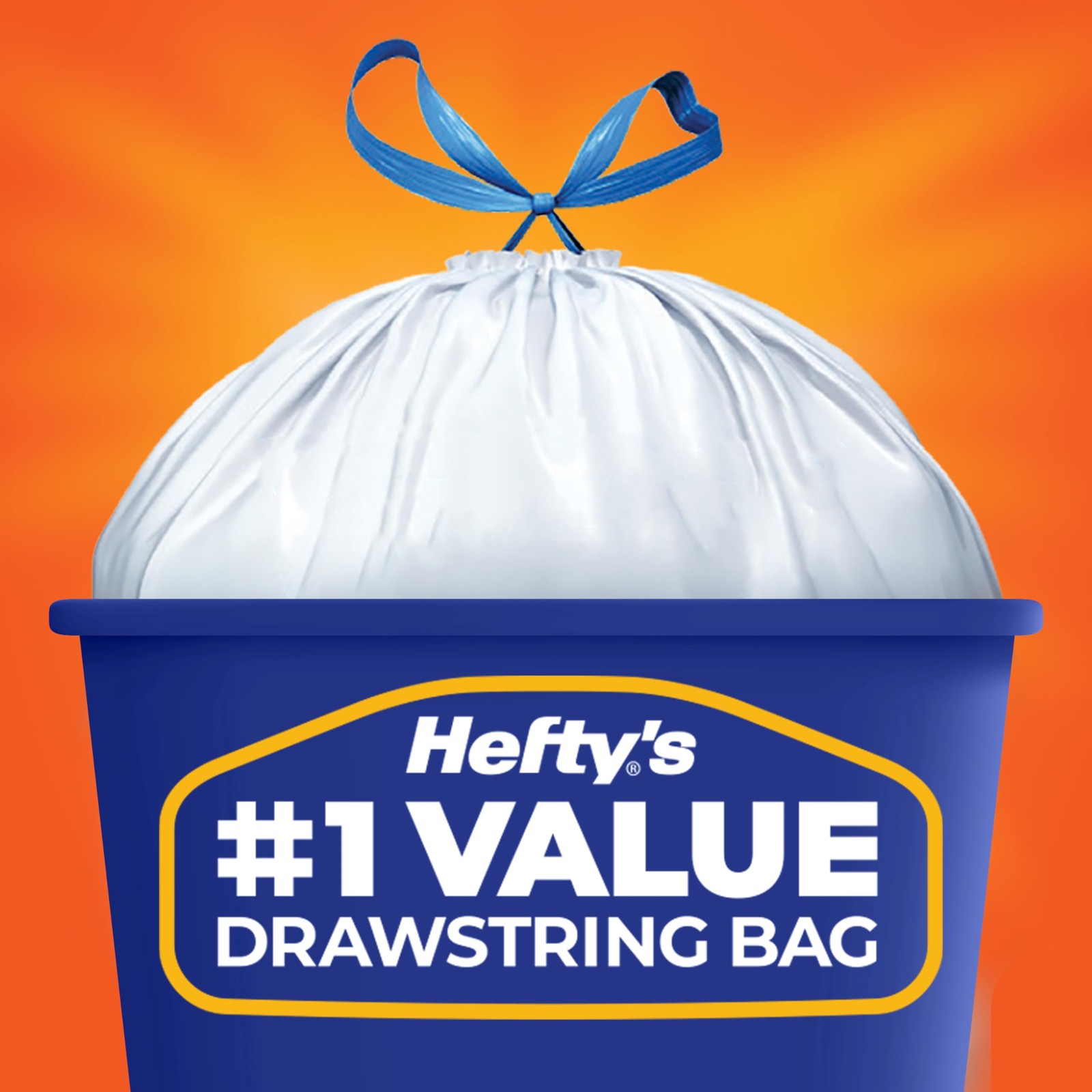Hefty Strong 13 Gallon Trash Bags, Tall Kitchen, 1 Count (Pack of 1), White