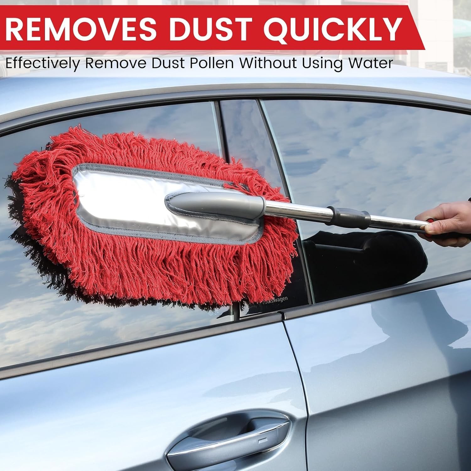 2 Pack Large Car Duster Exterior Scratch Free with Extendable Handle and Car …
