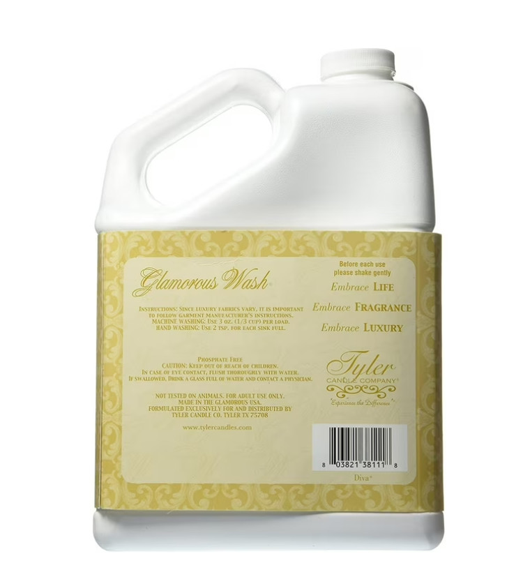 Tyler Candle Diva Glamorous Wash Liquid Laundry Detergent, 48 Loads, 128 fl oz