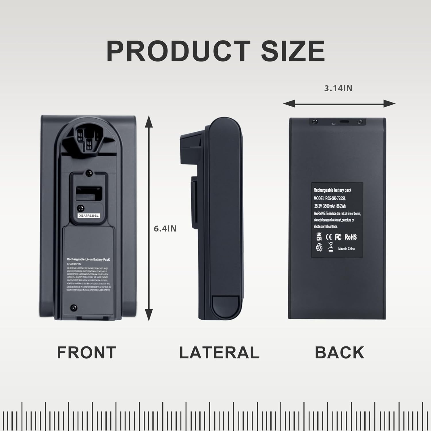 3500mAh 21.6V Replacement Battery for Shark XBATR620SL Compatible with IZ540H