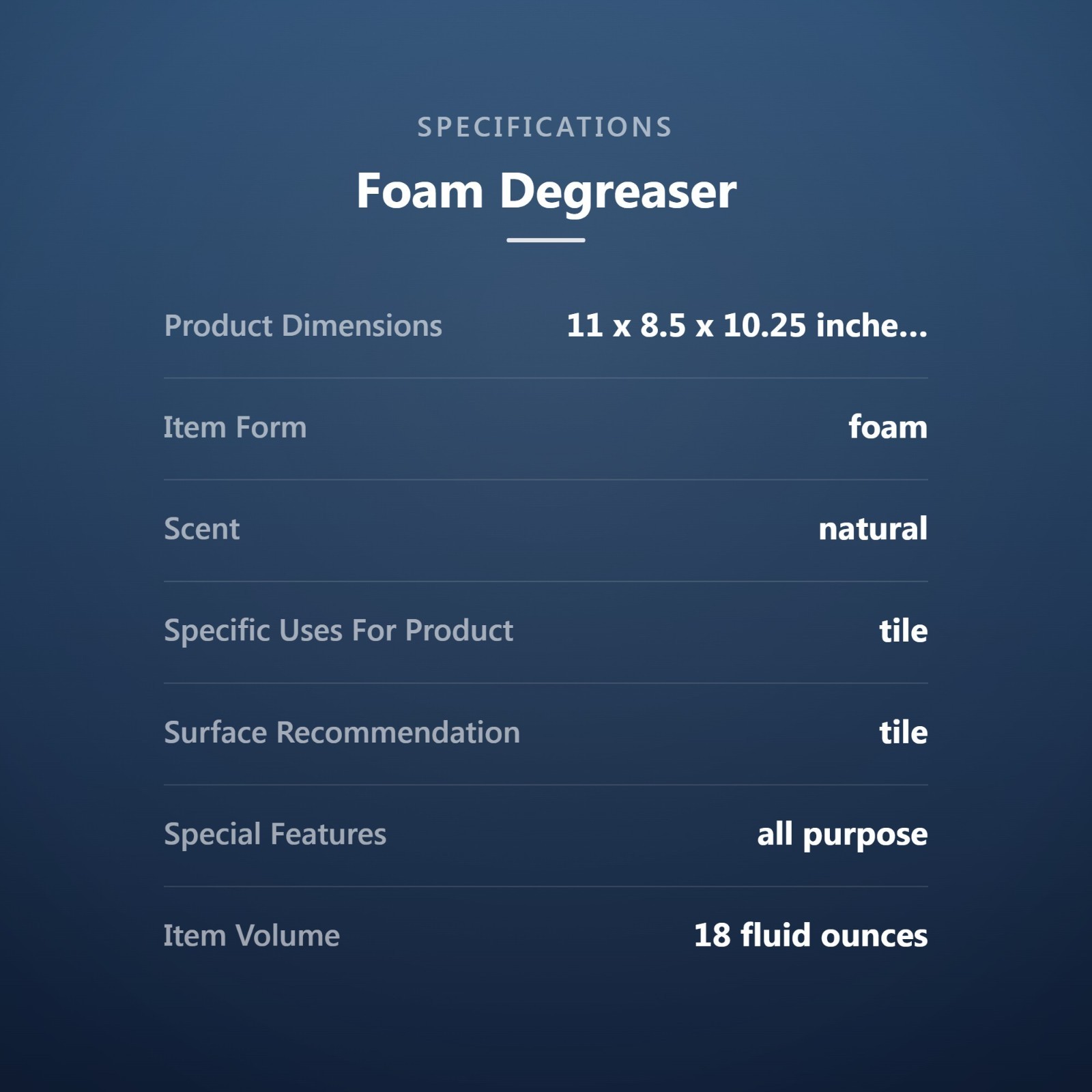 Foam Degreaser, 18 oz