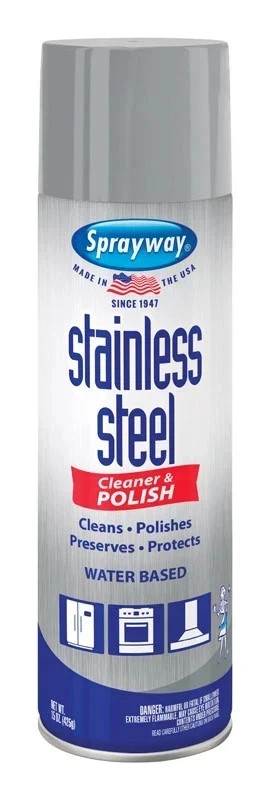 Sprayway SW148R Stainless Steel Cleaner Polish 15 oz Metal Surface Spray 1 Can