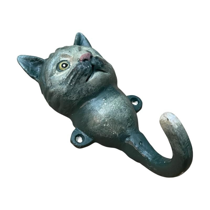 Cast Iron Cat Face Hook 15cm – Home Decor for Coat Keys & Bags