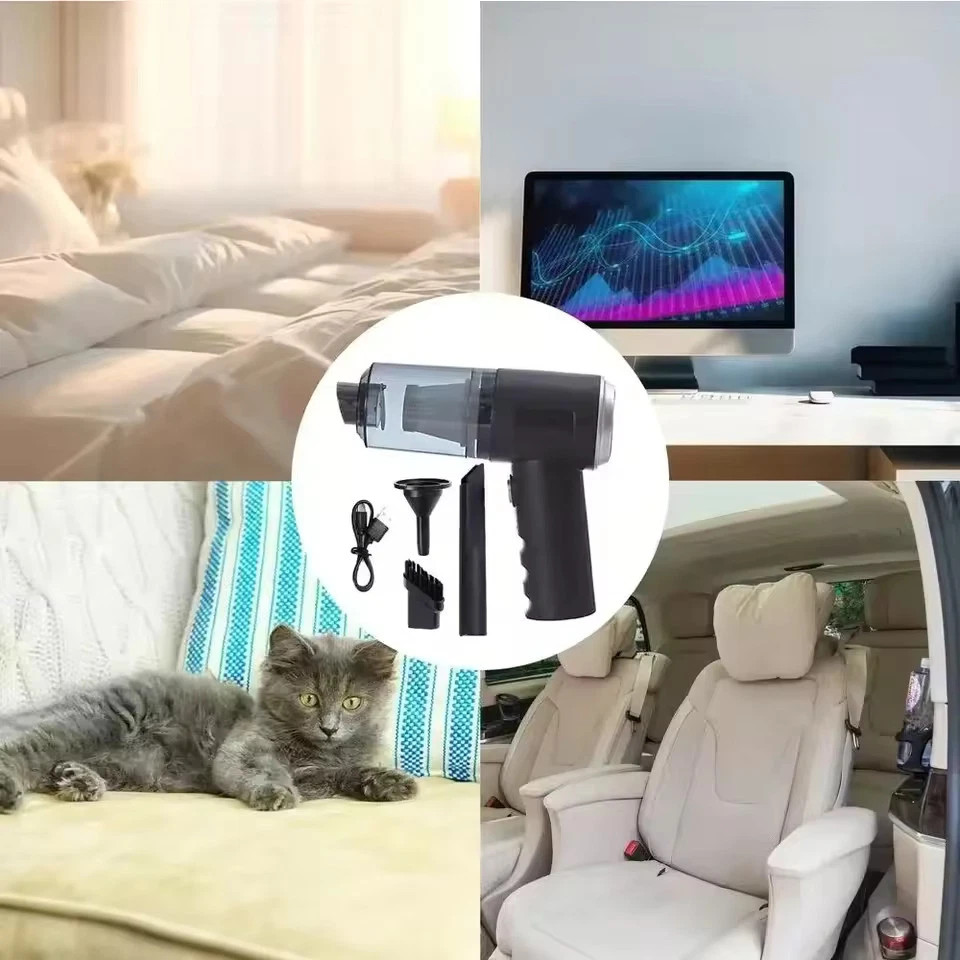 Cordless Mini Vacuum Cleaner Air Duster USB Rechargeable Handheld Blower