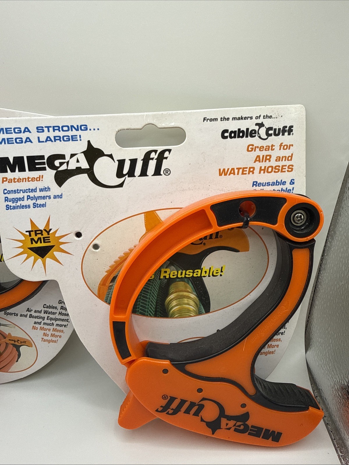 2 Cable Cuff Mega Cuff – Single Extra Large Reusable Serrated Cable Organizer.