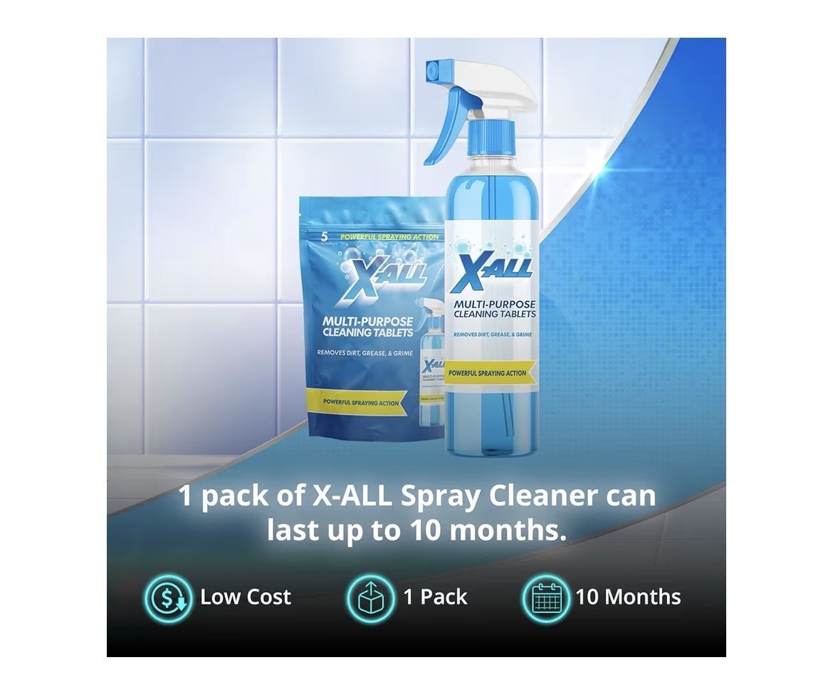 X-ALL Multi-Purpose Cleaner – Spray Bottle and 5x Cleaning Tablets