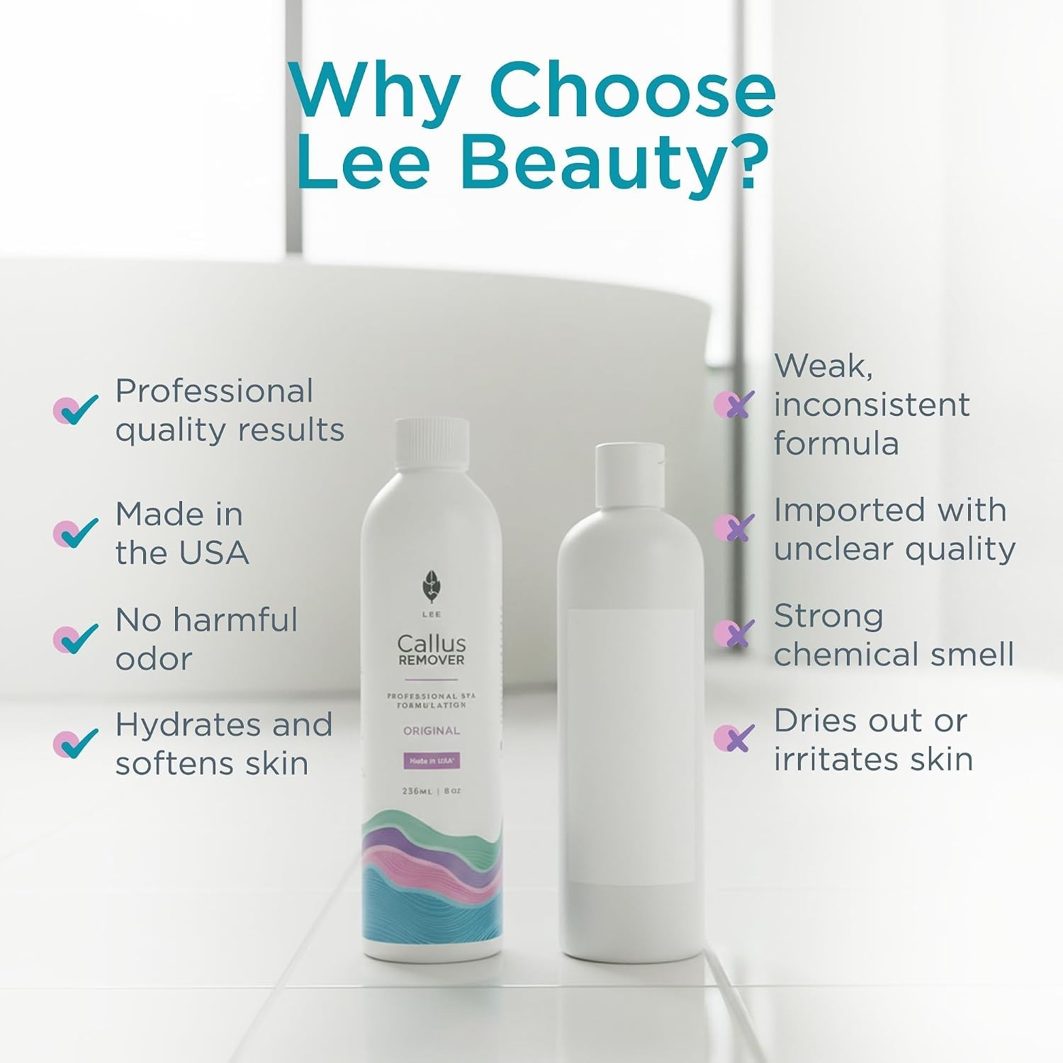 Lee Beauty 8oz Professional Gel Callus Remover for Feet – Original Fast-Acting