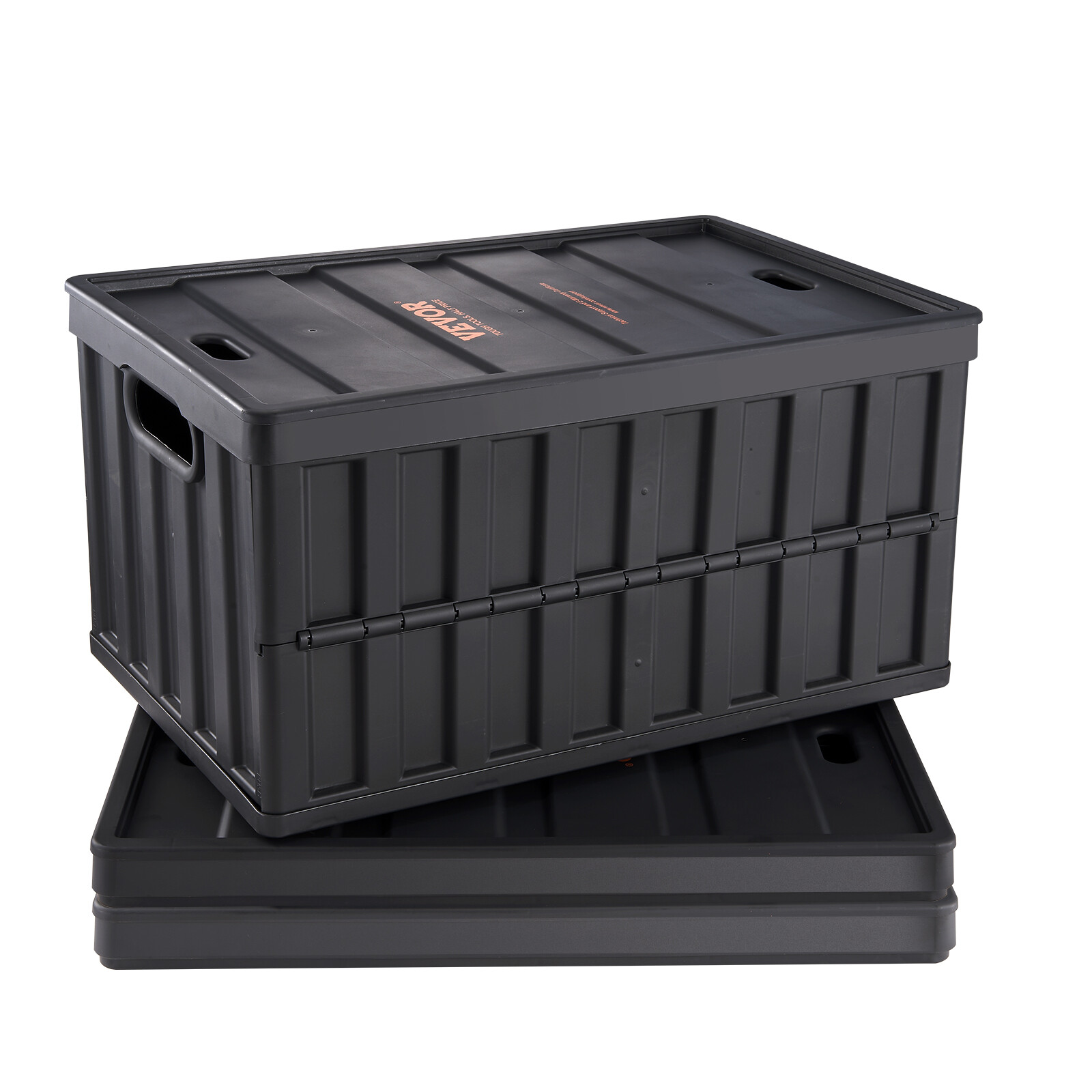 VEVOR Collapsible Storage Bins with Lids Folding Stackable Containers 65L 3-Pack
