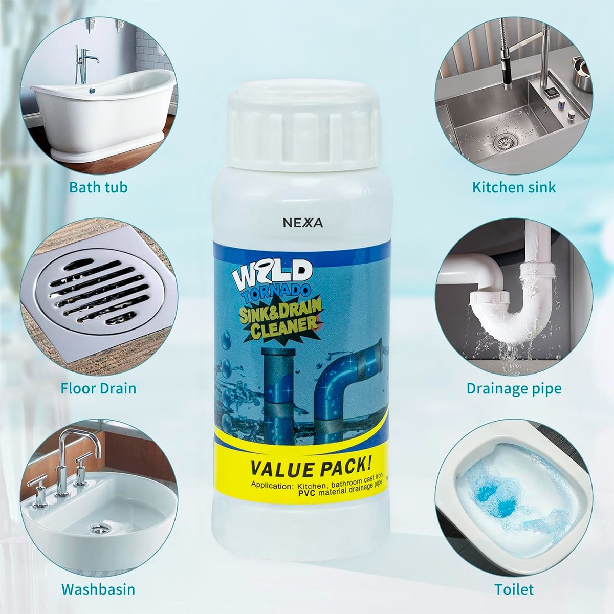 TurboClean Multi-Surface Powder Cleaner – Helps Reduce Buildup on Sinks, Drains