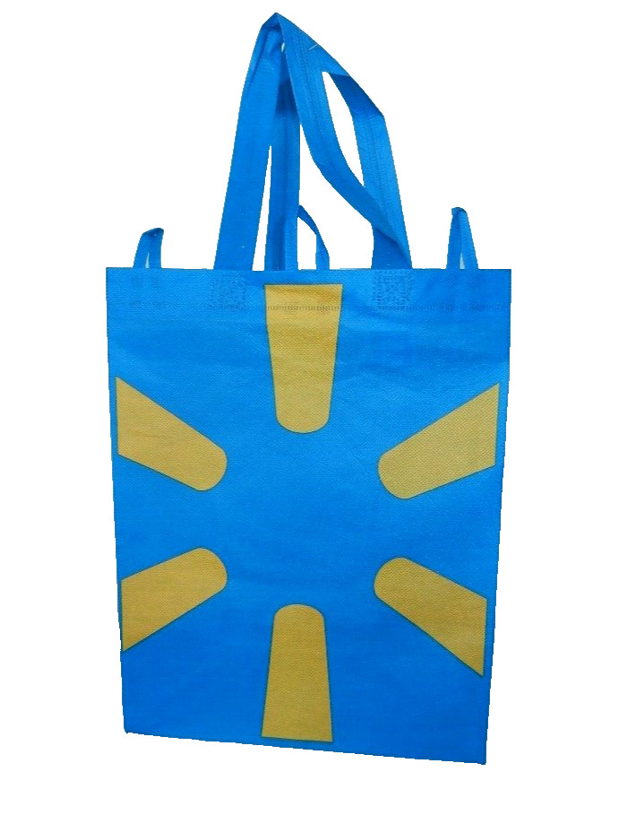 Walmart Reusable Blue Tote Shopping Grocery Bags Lot of 3, NEW