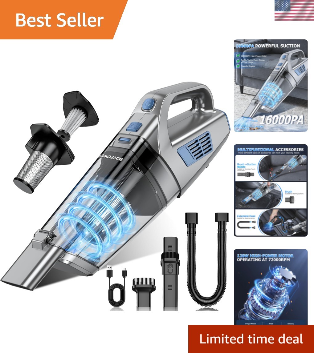 Handheld Vacuum Cordless, 16000PA Strong Suction Hand Held Vacuum Dust Buster…