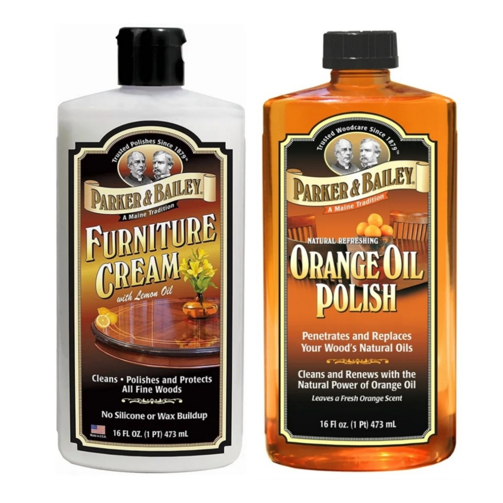 Parker Bailey Wood Cleaner Polish Variety Pack Lemon Orange Oil 16oz