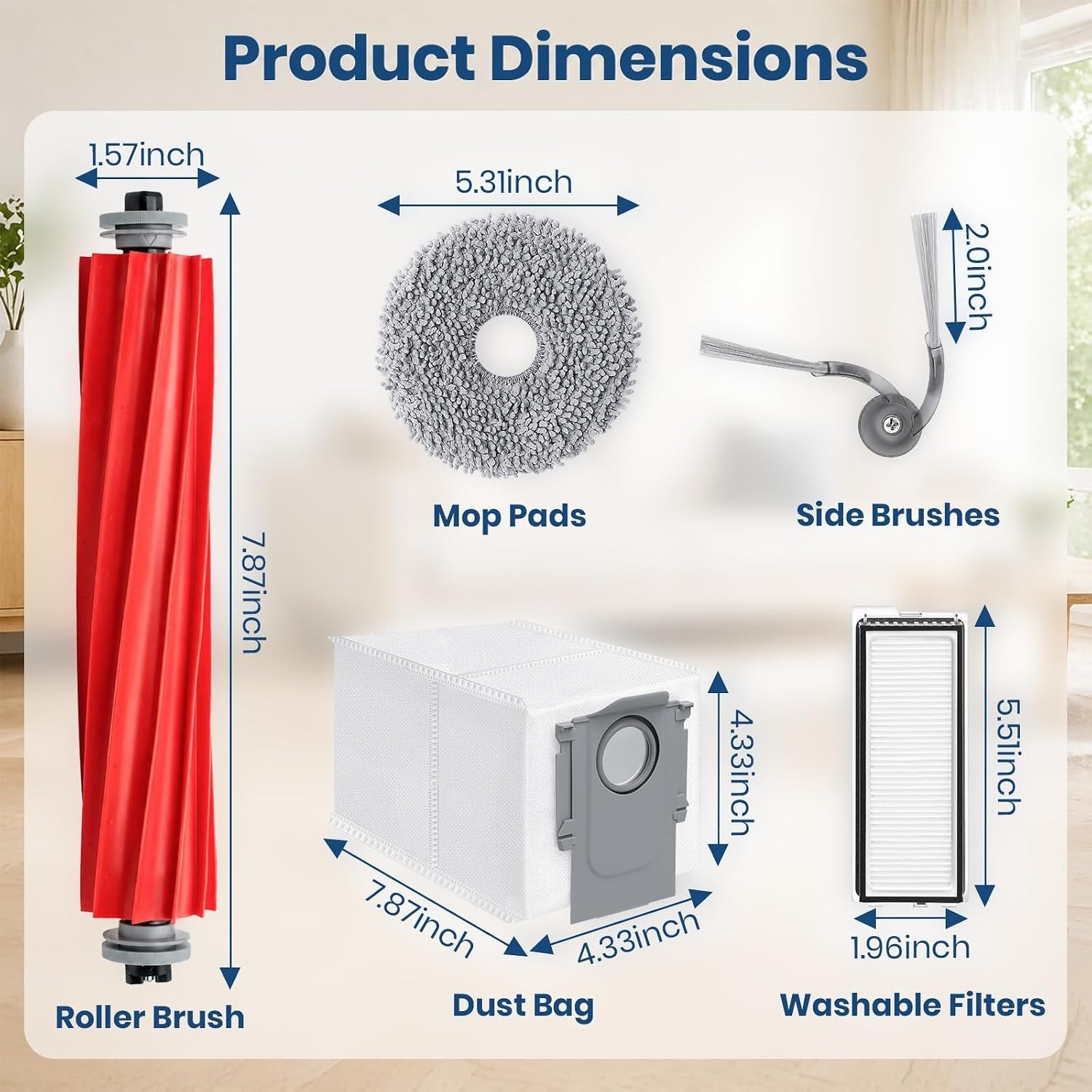 Roborock QV 35A/35S Replacement Parts Set – 26 Items for Ultimate Cleaning Power