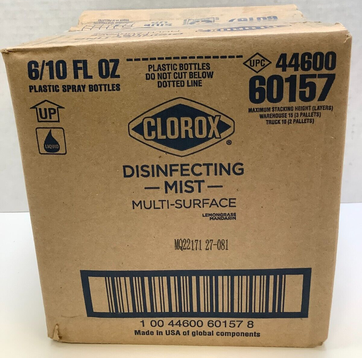 Clorox Disinfecting Mist Multi-Surface, 10oz, Lemongrass Mandarin, Case of 6