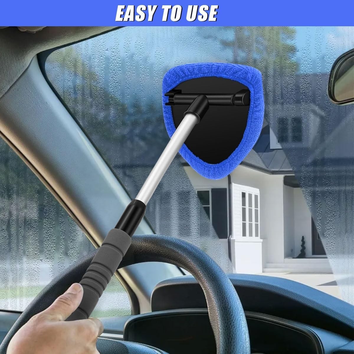 Windshield Cleaning Tool Car Window Glass Wiper Cleaner Brush Pad Extendable