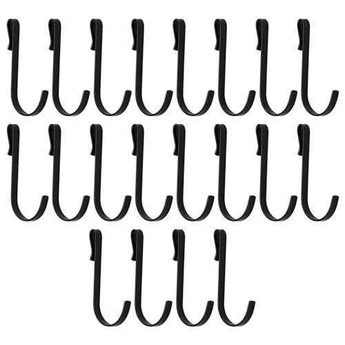 20 Pcs 1.1 inch S Shaped Hanging Hooks, Black Snap-On Hooks, Stainless Steel …