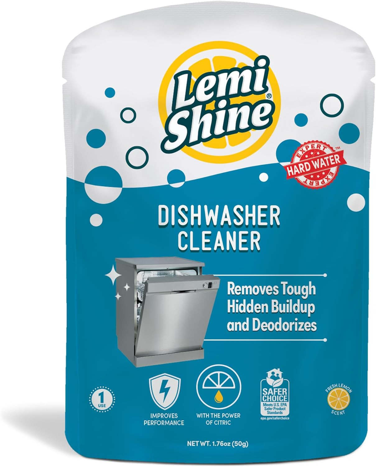 Natural Dishwasher Cleaner – Hard Water Citric Acid Cleaning Powder – Lemon Scen