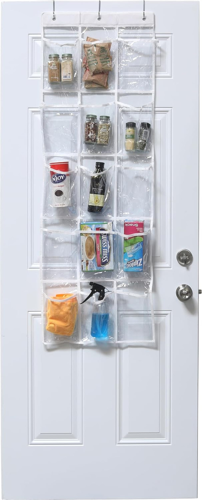 15 Pockets Clear over the Door Pantry Organizer, 2 Pack | 52″ X 18″, Cabinet & K