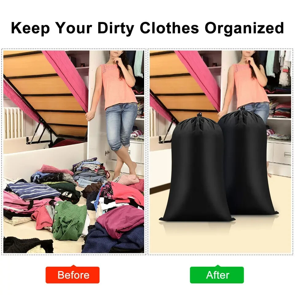 Extra Large Laundry Bags 2 Pack 30” X 40” Heavy Duty XL Organizer Bag Fit,