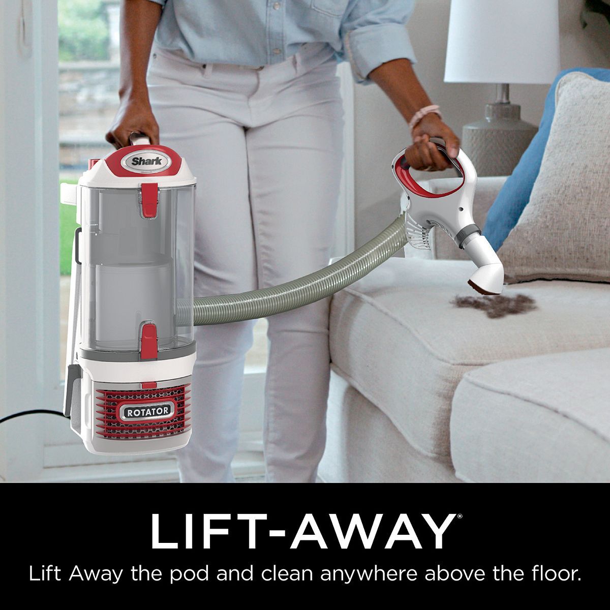 Shark NV501 Upright Vacuum Cleaner Lift-Away Bagless Red/White