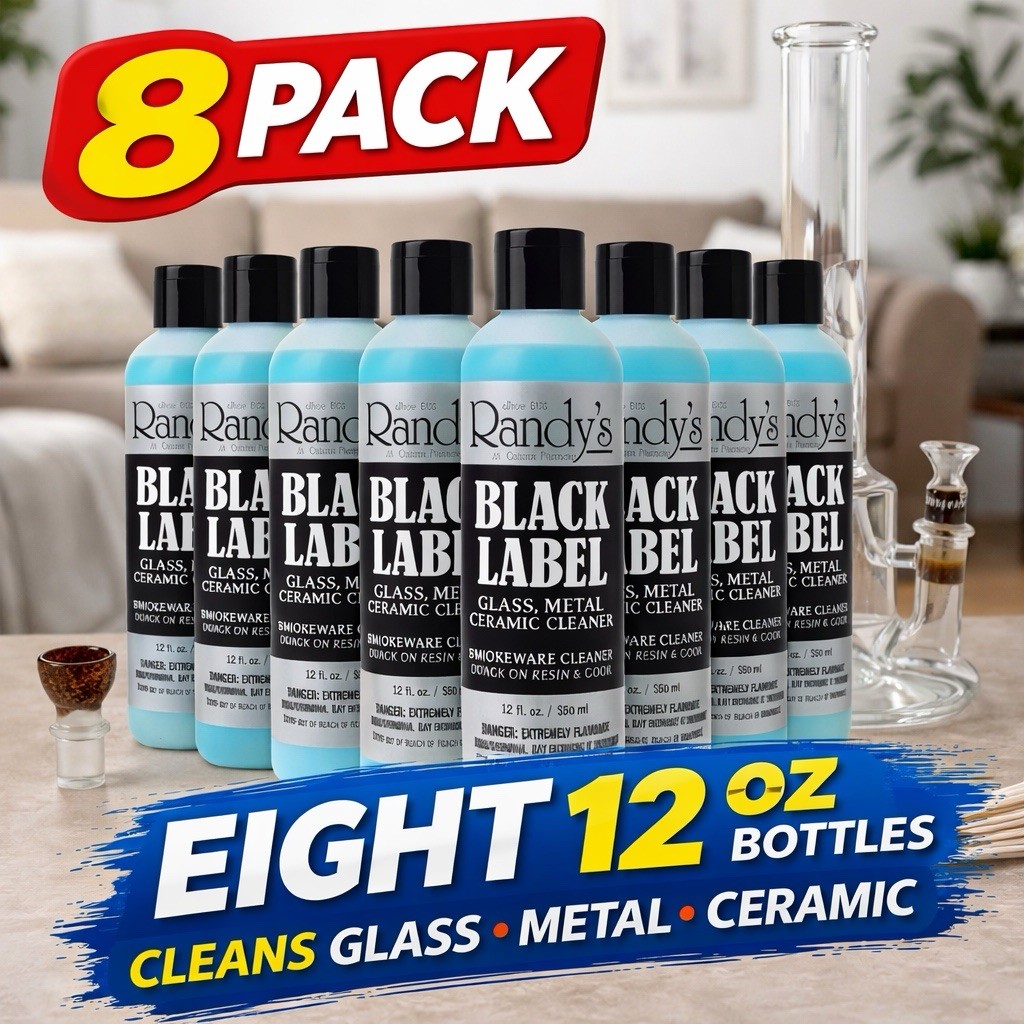 Randy’s Glass Cleaner – Black Label – 8 – 12oz Bottle – Ceramic, Glass