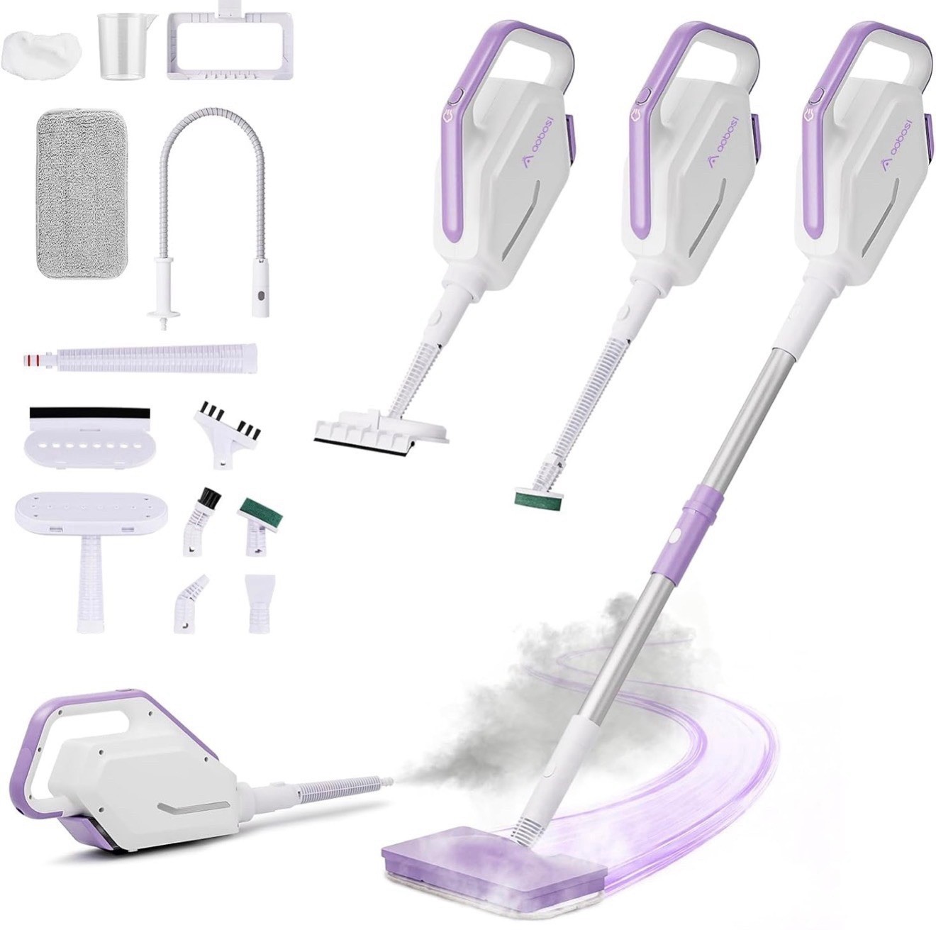 Steam Mop,1300W Powerful Detachabl Handheld Steamer-11 Multi-purpose Accessories