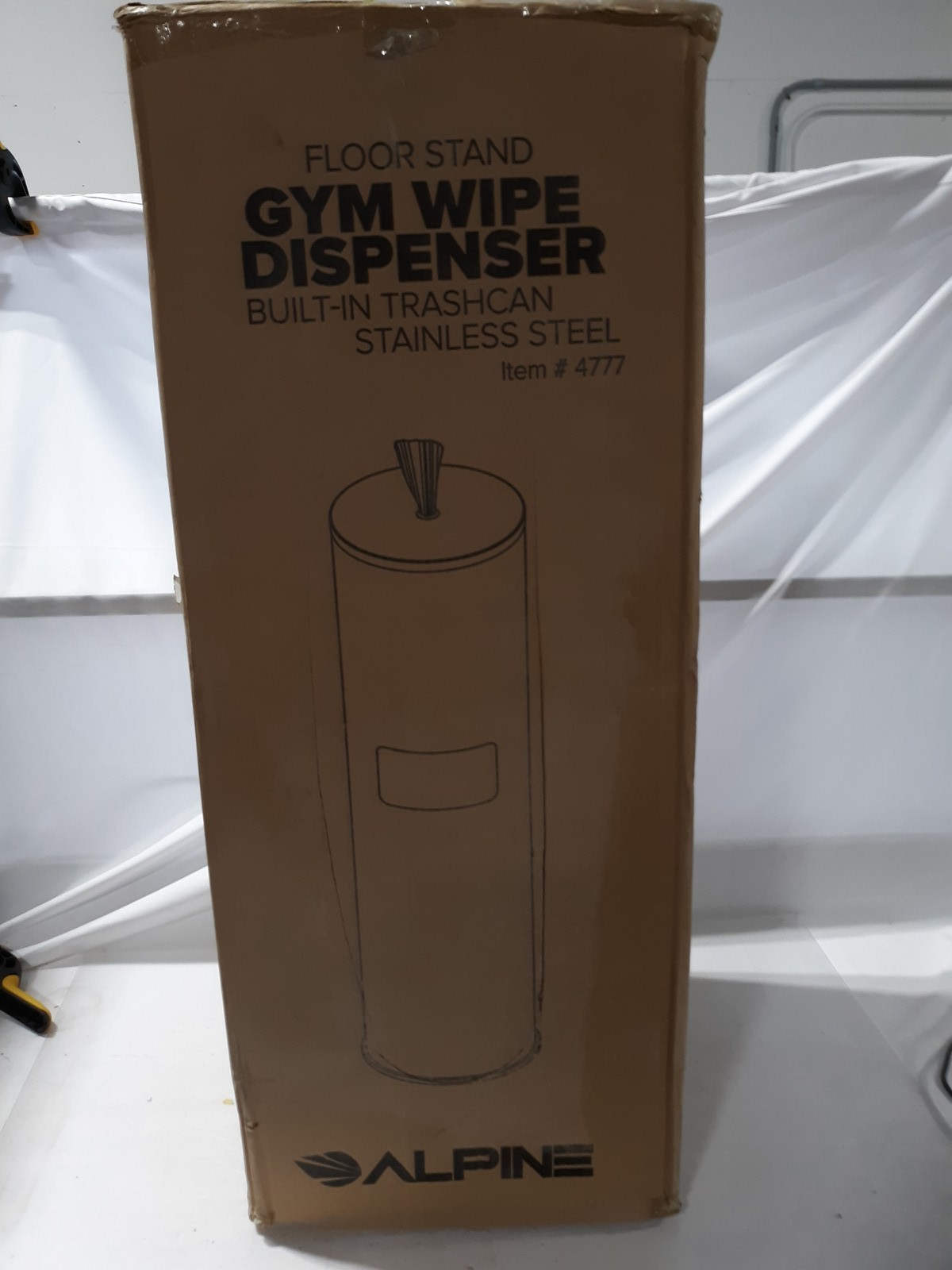 Alpine Industries 4777 Stainless Steel Gym Wipe Dispenser w/ Built-in Trashcan