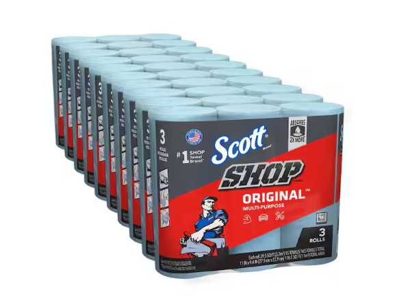 Scott Shop Towels Original Blue Shop Towels Bundle of 10 – 3-Packs 10 (30 rolls)