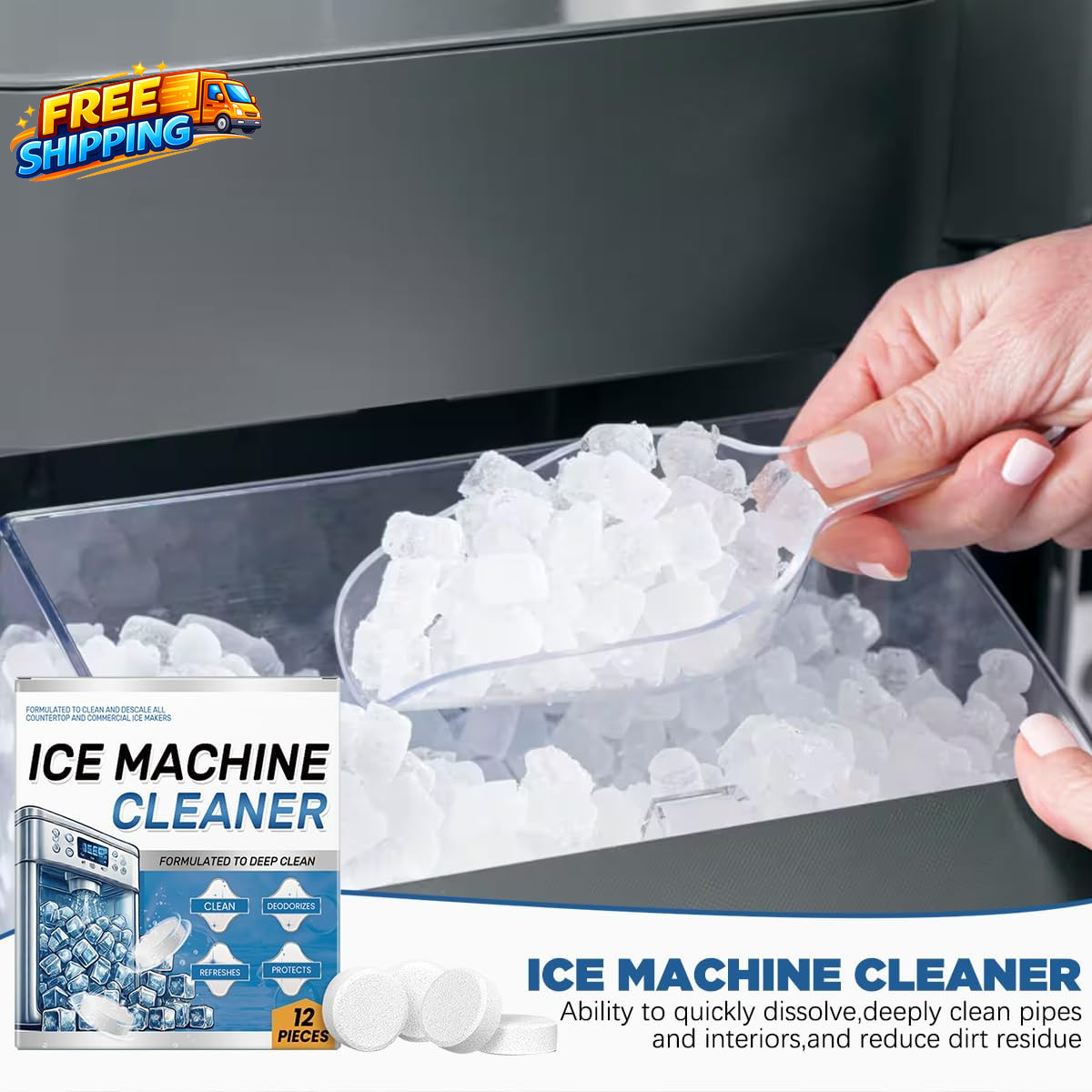Ice Machine Cleaner Maker Descaler 24 Clean Tablets for Ice Makers – Bulk