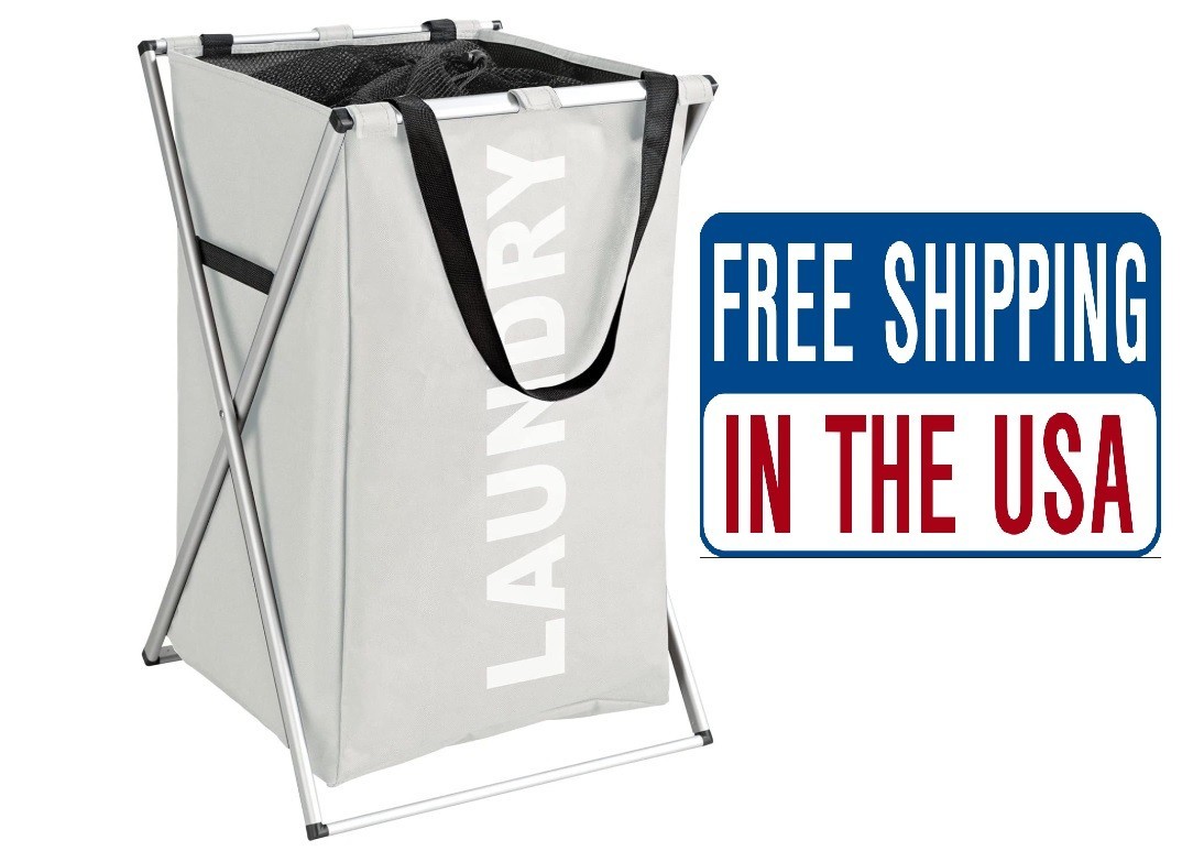 WENKO 3440111100 Beige Laundry Basket 13.74 gal, 13.8 x 22.4 x 15 in.