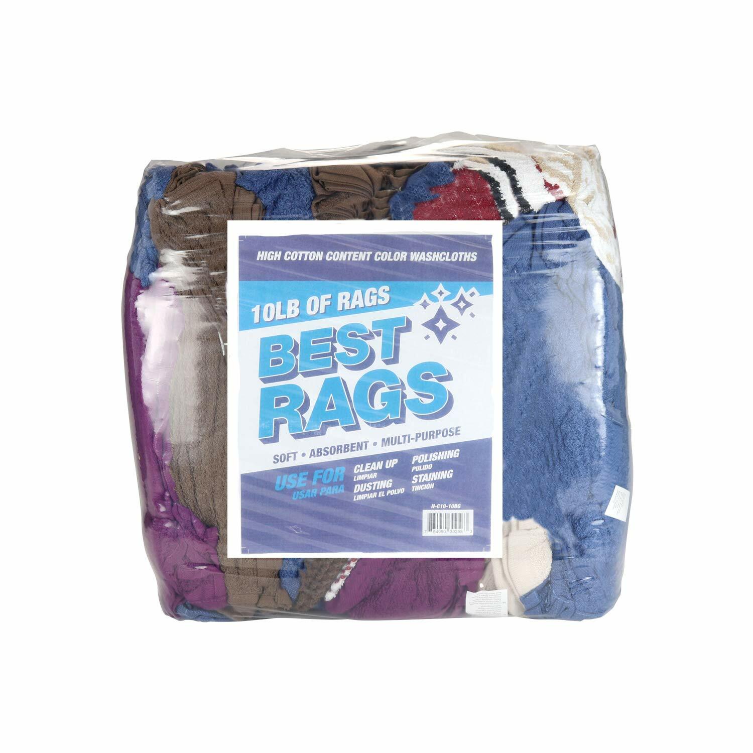 Terry Towel Cleaning Rags, Package Options, Colored Cotton Towels 14×14 to 20×20