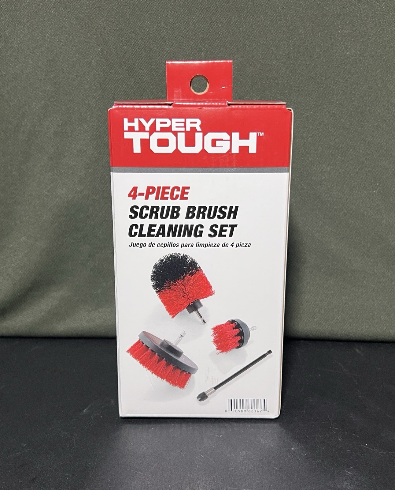 4-Piece HYPER TOUGH Scrub Brush Cleaning Attachment Set for Electric Drills
