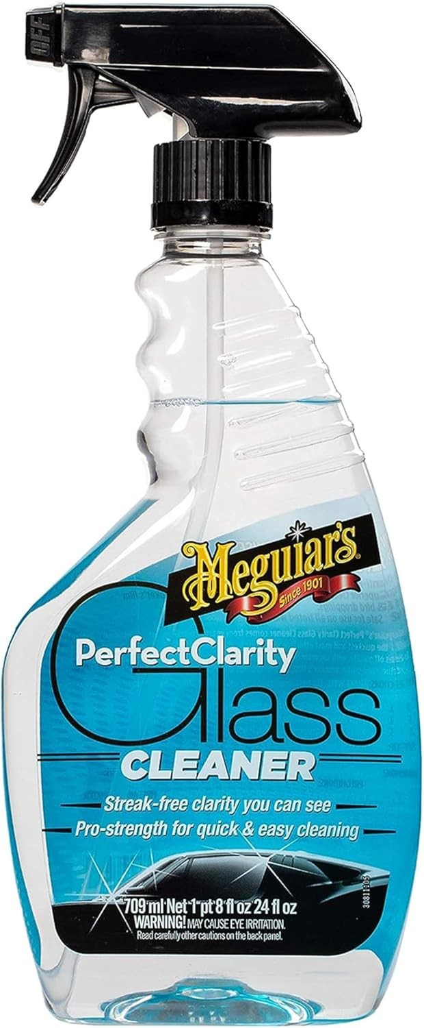 Meguiar’s Perfect Clarity Glass Cleaner, Streak Free Finish, Pro Strength- 24 oz