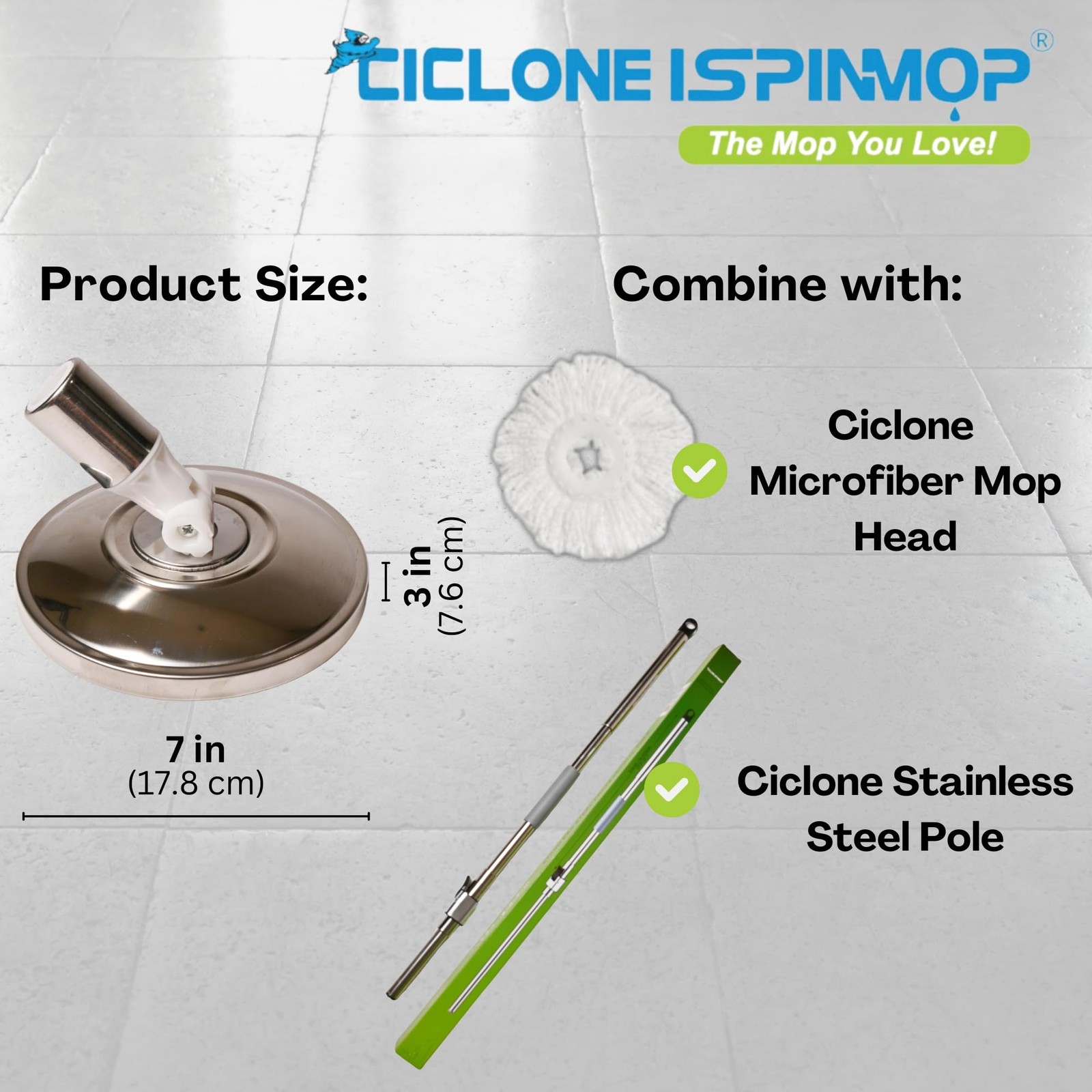 Stainless Steel Professional Mop Plate – Heavy Duty Spin Mop Replacement Base