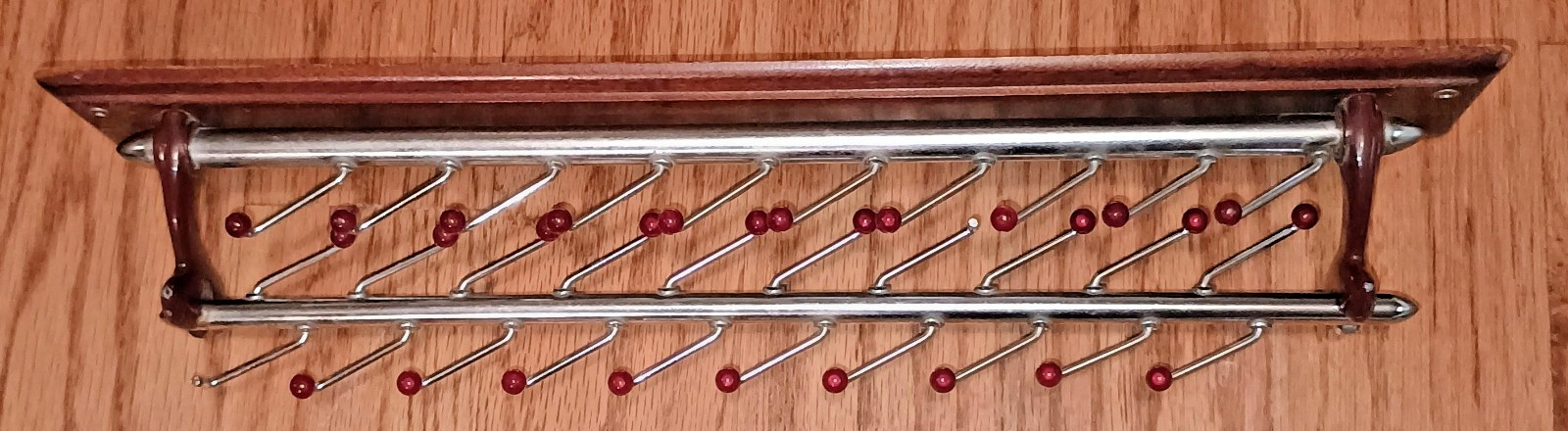 Vintage Neck Tie Belt Rack Mid Century MCM Swing A Way Holds 30 17”x 2.75”