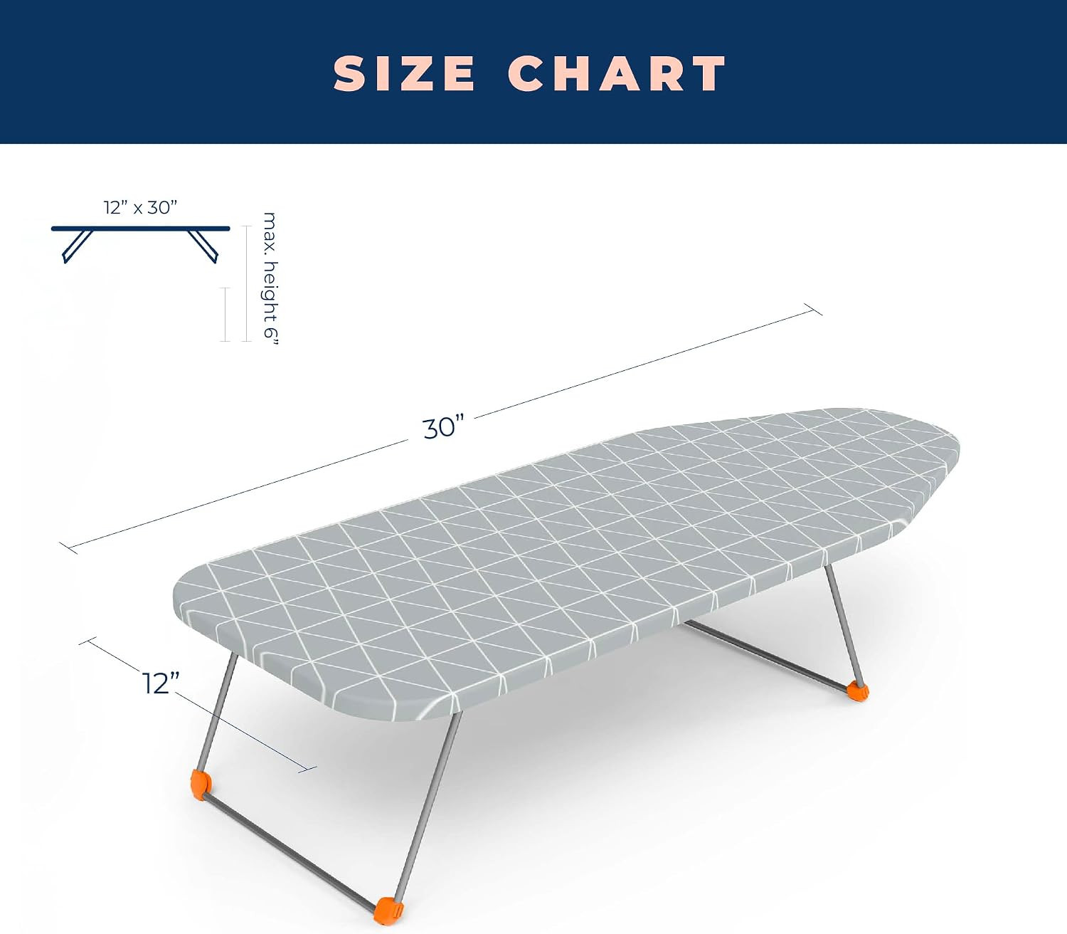Tabletop Ironing Board with Folding Legs, Small Ironing Board with Thick Cotton