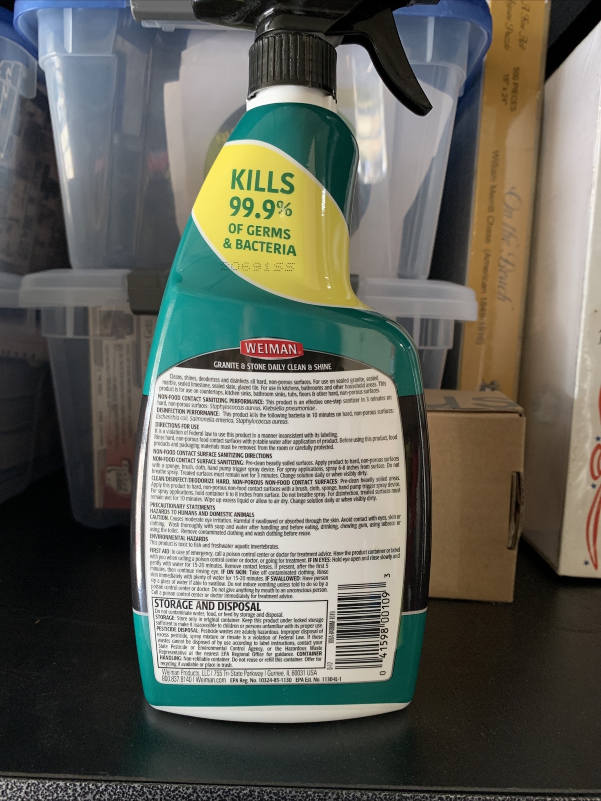 Weiman GRANITE & STONE Streak-Free CLEANER POLISH Marble Tile Floor 24oz Spray
