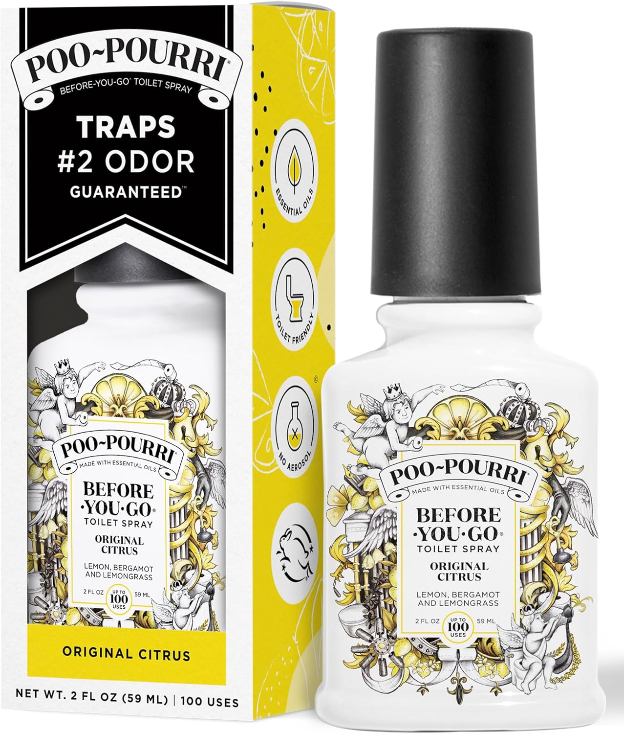 Poo-Pourri Before-You-Go Toilet Spray, Original Citrus, 2 Fl Oz, up to 100 Uses,