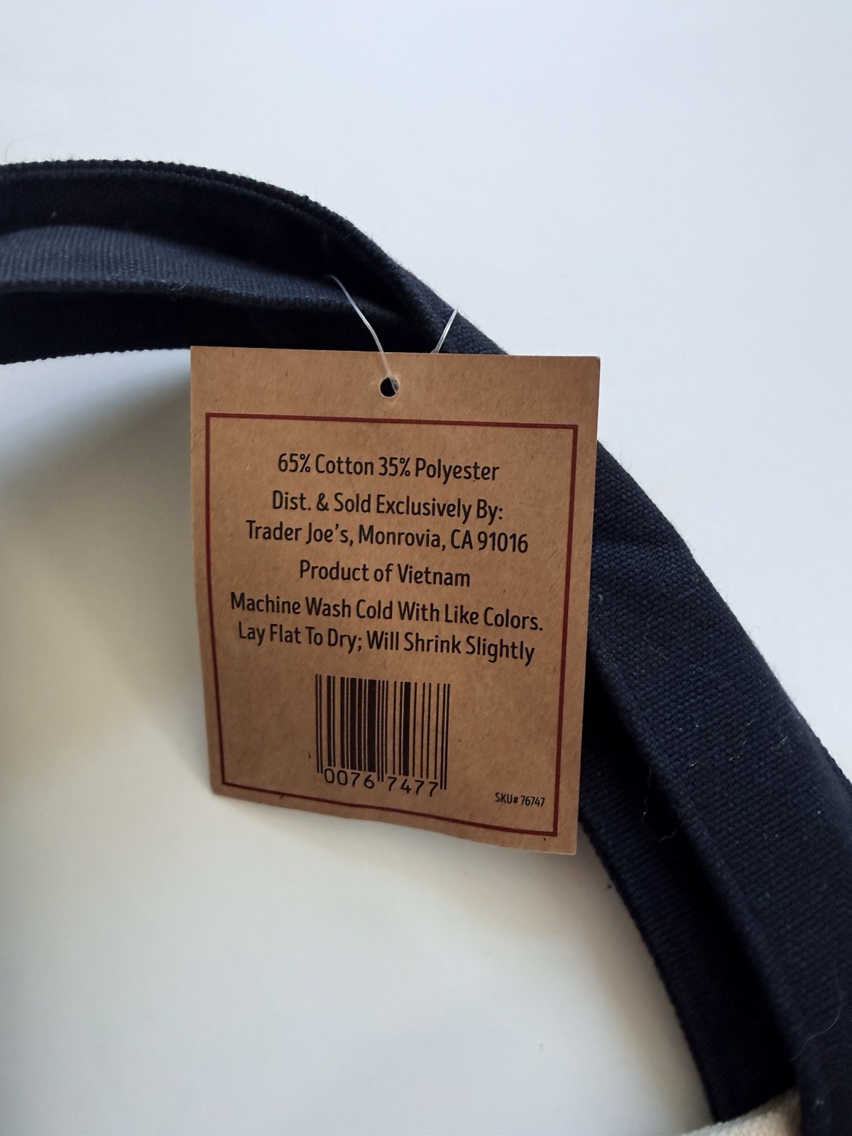Trader Joe’s Navy and Cream Mini Canvas Tote Natural Logo Bag Rare Brand New