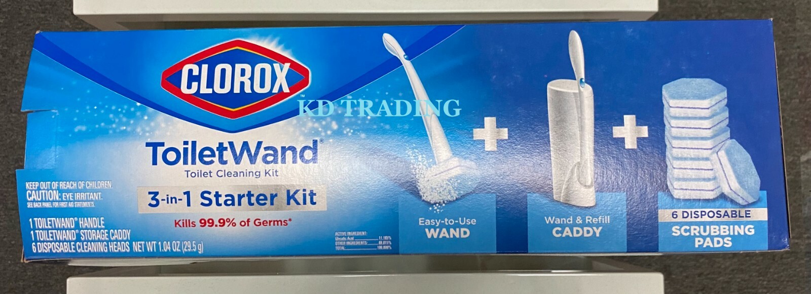 CLOROX 3-IN-1 Toilet Cleaning STARTER KIT ~ WAND + CADDY + 6 SCRUBBING PADS