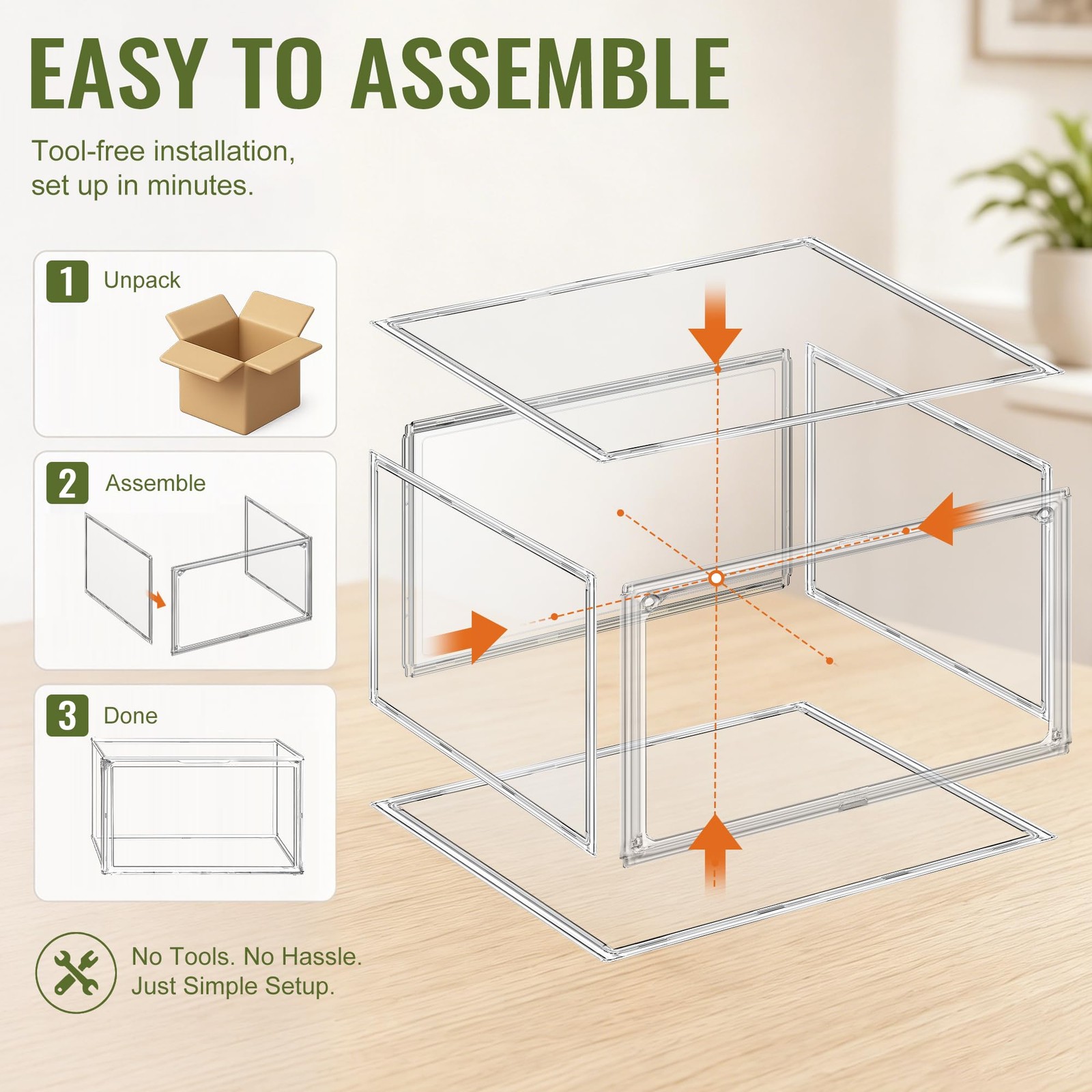 DAYOOH Clear Acrylic Shoe Box Size 14, Stackable Everyday Large,