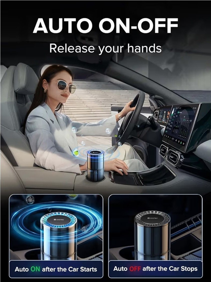 Ceeniu New Smart Car Air Freshener, 135ml Last 6 Months, Auto ON/OFF Mint Ice