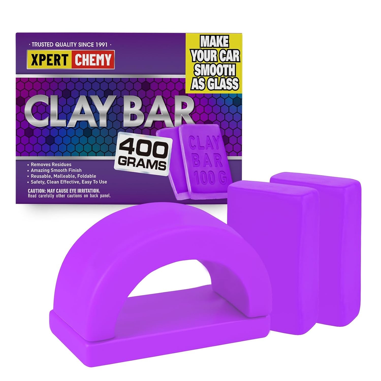 Premium Purple 400g Car Clay Bar 4 Pack Auto Detailing Kit No Scratch Magic Bar