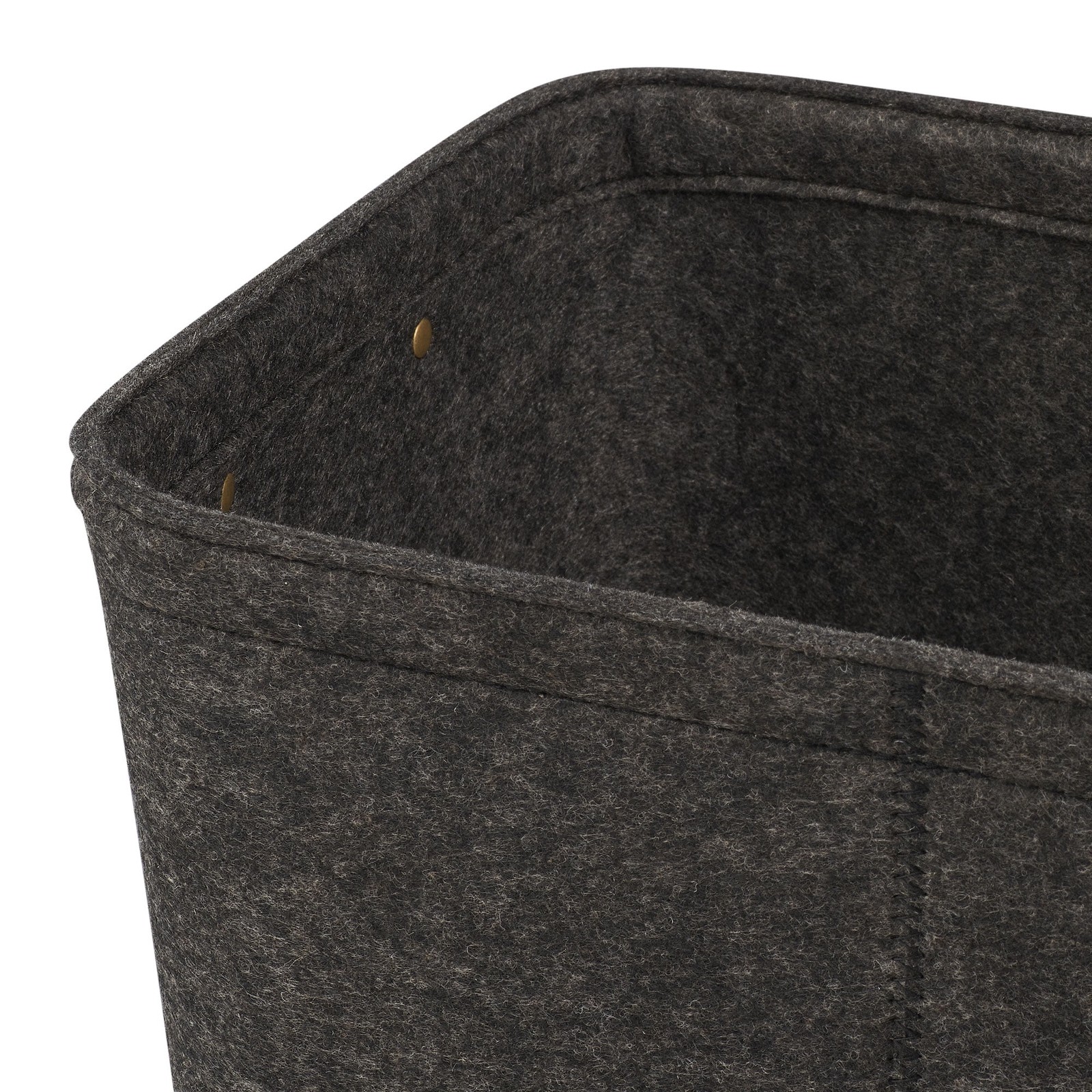 (3 pack Medium Gray Felt Decorative Storage Basket 15 in x 11.02 in x 7.87 in
